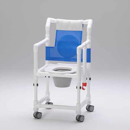 Sedia da doccia con braccioli - SCC 250 HV SB - RCN Medizin - con secchio / con schienale / ad altezza regolabile