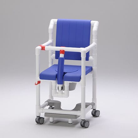 Sedia da doccia con braccioli - SCC 250 PPG SB DRS - RCN Medizin - con poggiapiedi scorrevole / con apertura igienica / con secchio
