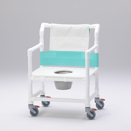 Sedia da doccia con braccioli - SCC 250 OS DS - RCN Medizin - con rotelle / con apertura igienica / con secchio
