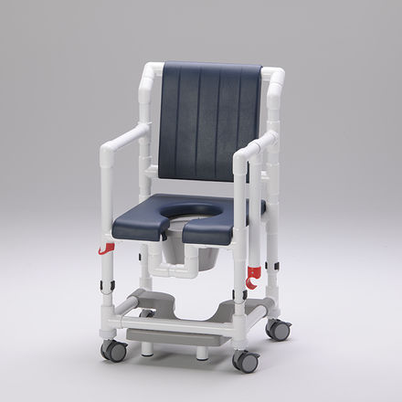 Sedia da doccia con braccioli - SCC 250 PPG SB HV - RCN Medizin - con rotelle / con poggiapiedi scorrevole / con apertura igienica