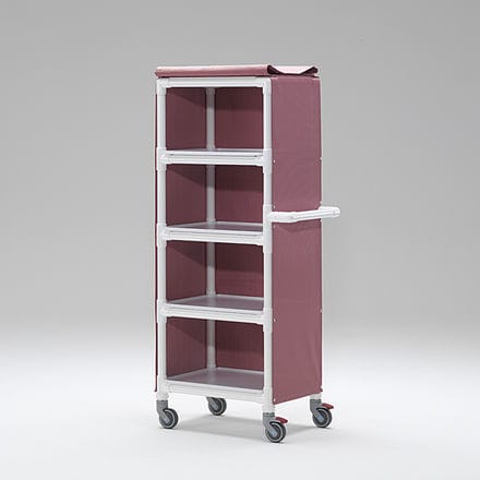 Carrello portabiancheria medico - MLC 204 - RCN Medizin - di stoccaggio / 4 ripiani / con struttura aperta