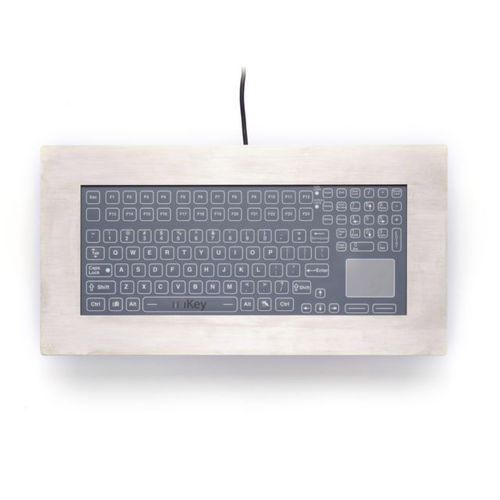 Tastiera medicale con touchpad - PM-5K-MEM-TP - IKEY - in acciaio inossidabile / USB / ermetica