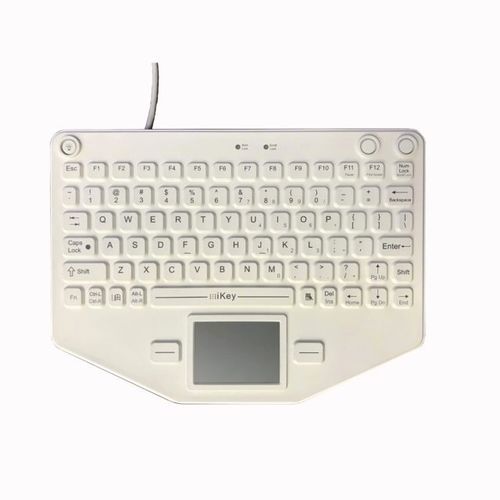 Tastiera medicale con touchpad - SL-80-TP-USB-WHT - IKEY - in silicone / in gomma siliconica / USB