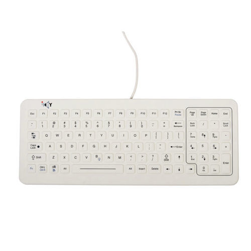 Tastiera medicale con tastierino numerico - SLK-101-FL - IKEY - in silicone / in gomma siliconica / retroilluminata