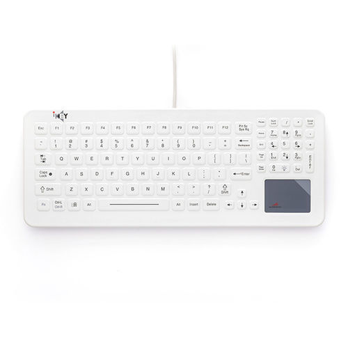 Tastiera medicale con touchpad - SLK-102-TP-FL - IKEY - in silicone / in gomma siliconica / USB