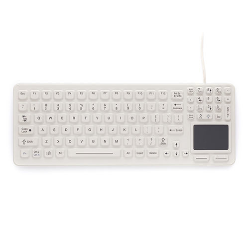 Tastiera medicale con touchpad - SK-97-TP - IKEY - in gomma siliconica / lavabile / disinfettabile