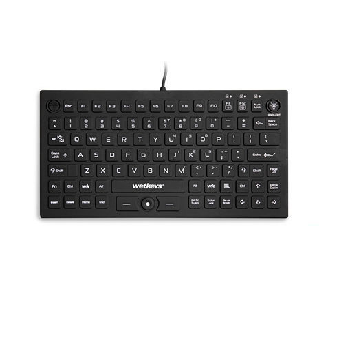 Tastiera medicale con tastierino numerico - KBWKRC89PB-BK - WETKEYS - in silicone / USB / impermeabile