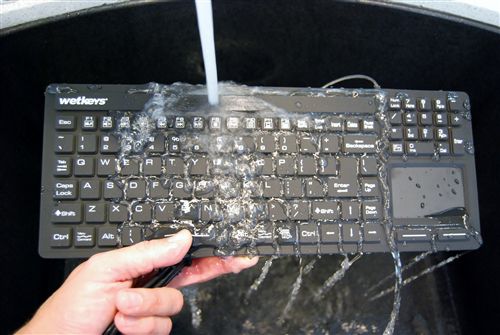 Tastiera medicale con touchpad - KBWKRC106T-BK - WETKEYS - in gomma siliconica / disinfettabile / impermeabile
