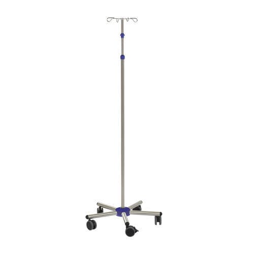Asta portaflebo con rotelle - MSA 4063 - MIXTA - telescopica / con supporto per pompa di perfusione / in acciaio inossidabile