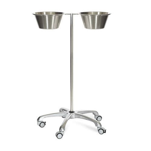 Porta-catino con due catini - MSK 7030 - MIXTA - con rotelle / in acciaio inossidabile