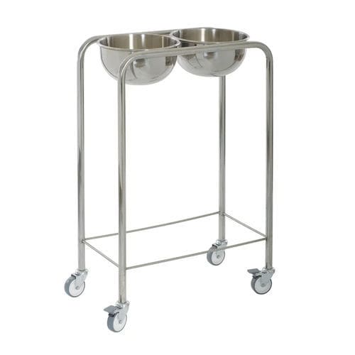 Porta-catino con due catini - MSK 7001 - MIXTA - con rotelle / in acciaio inossidabile