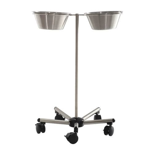 Porta-catino con due catini - MSK 7050 - MIXTA - con rotelle / in acciaio inossidabile