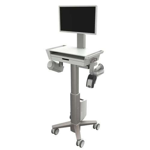 Carrello informatico per pannello PC - CareFit™ Slim 2.0   - Ergotron - con batteria / ad altezza regolabile / con cassetti