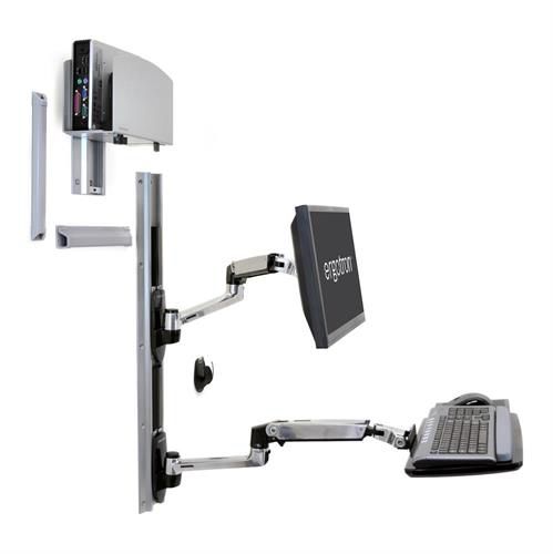 Workstation medica - 45-2 series - Ergotron - ad altezza regolabile / da parete / inclinabile