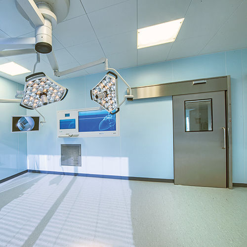 Porta per sala operatoria - Vitec Cleanroom Technologies - per struttura sanitaria / scorrevole / a vetrina