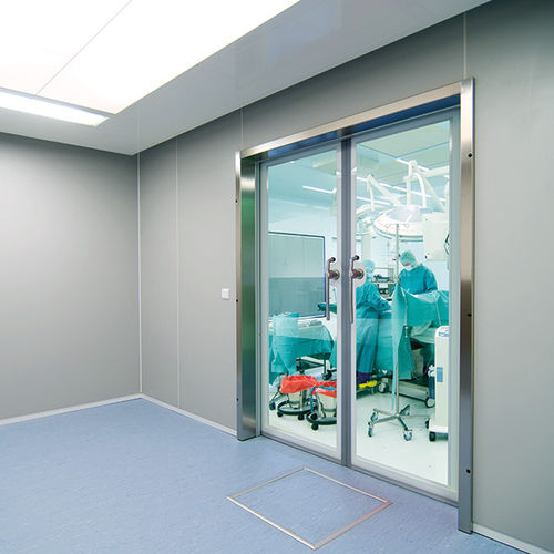 Porta per ospedale - Vitec Cleanroom Technologies - per struttura sanitaria / battente / in vetro