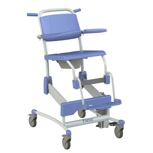 Sedia da doccia con braccioli - Flexo - SCEMED - con rotelle / con secchio / ad altezza regolabile