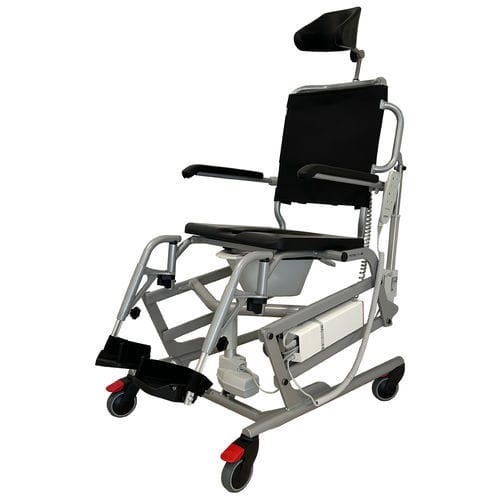 Sedia da doccia con braccioli - Triton - SCEMED - con rotelle / con poggiapiedi / con schienale