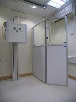 Pannello schermante di radioprotezione raggi X - envirotect - a pavimento / con finestra