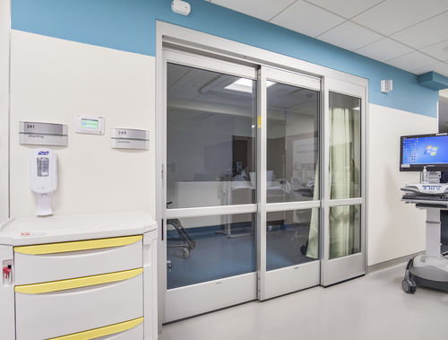 Porta per ospedale - Dura-Care 7500TL-FBO - Stanley Access Technologies - per terapia intensiva / scorrevole / a vento