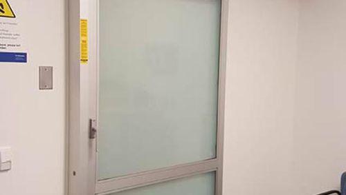 Porta per ospedale - Dura-Care 7200 - Stanley Access Technologies - per terapia intensiva / scorrevole