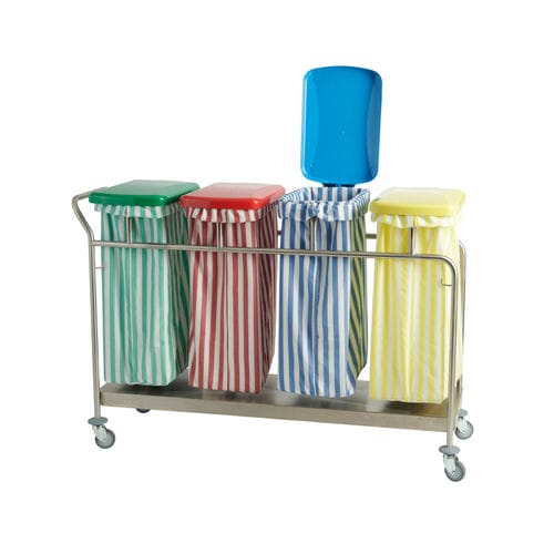 Carrello portabiancheria per sacchi sporchi - HYGICAR III  - Sclessin Productions - ospedaliero / da trasporto / 4 sacchi