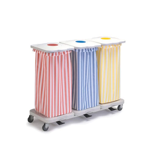 Carrello portabiancheria da trasporto - HYGISTAR - Sclessin Productions - con porta / 3 sacchi / in alluminio
