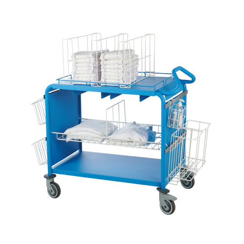 Carrello portabiancheria per sacchi sporchi - Sclessin Productions - per sacchi puliti / medico / con ripiano