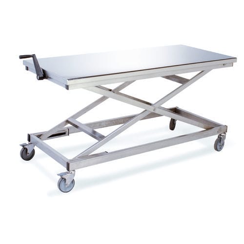 Tavolo per preparazione salme - 374.2652 - Sclessin Productions - rettangolare / ad altezza regolabile / su rotelle
