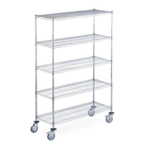 Scaffalatura 4 ripiani - HYGIRACK  - Sclessin Productions - mobile / con griglia / in acciaio inossidabile