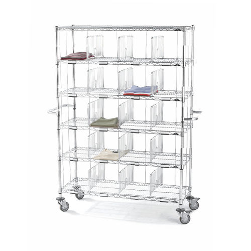 Carrello portabiancheria per sacchi puliti - Hygirack - Sclessin Productions - per biancheria / di distribuzione / con cestello