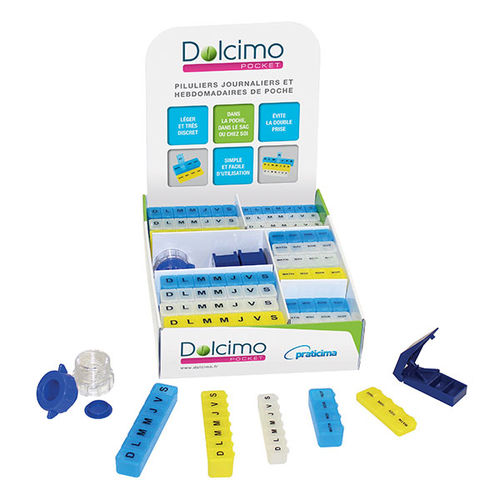 Portapillole settimanale - Dolcimo® Pocket - PRATICIMA - con tritacompresse / con tagliacompresse / giornaliero