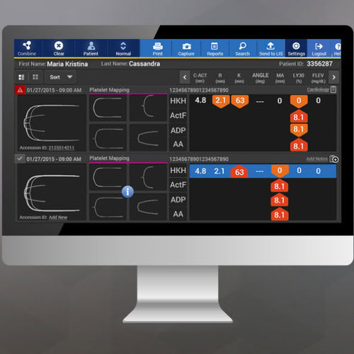 Software ospedaliero - TEG Manager® - HAEMONETICS - per dipartimento di emergenza / per terapia intensiva / per sala operatoria
