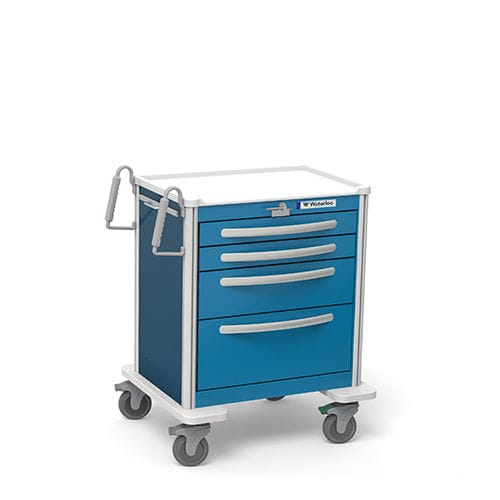 Carrello di emergenza - USBLA-3369-ELB - Waterloo Healthcare - in alluminio / 4 cassetti