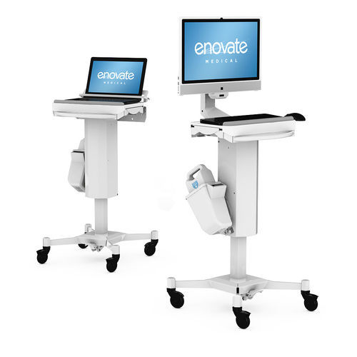 Carrello informatico con batteria - Slimline™ - Enovate - ad altezza regolabile