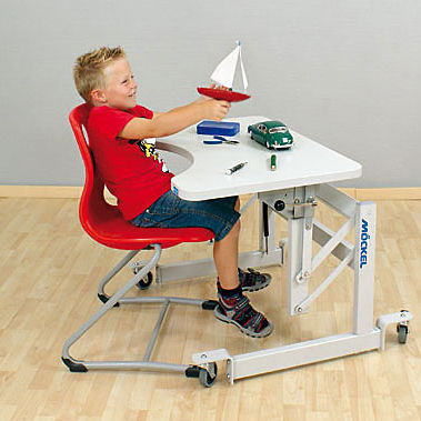 Tavolo ergoterapico ad altezza regolabile - ergo S 52R - Möckel Feinmechanik - con rotelle / pediatrico