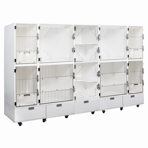 Gabbia veterinaria modulare - KAT PLAY AND SLEEP - Shor-Line - in PVC / a tenuta stagna