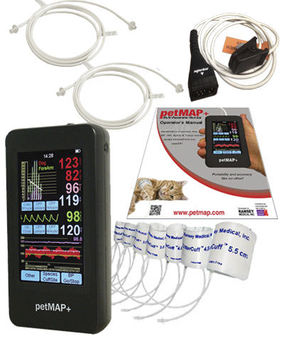 Monitor multiparametrico portatile - 7454 petMAP + II - Ramsey Medical - di temperatura / di frequenza cardiaca / PNI
