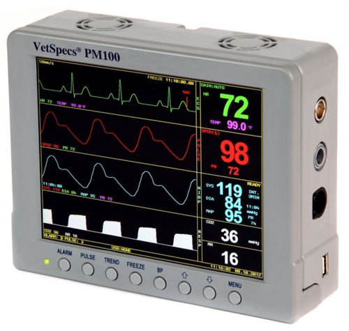 Monitor di segni vitali portatile - VetSpecs® PM100 - VetSpecs - ECG / SpO2 / PNI
