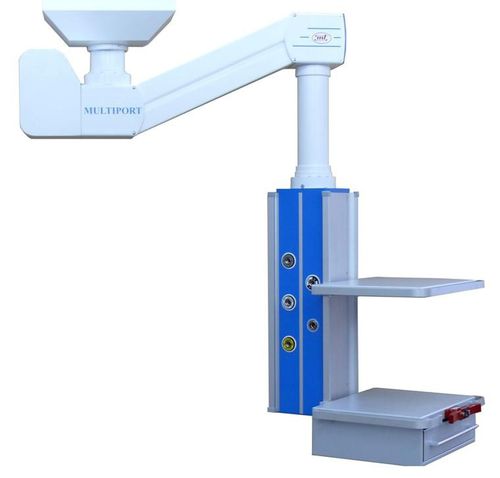 Braccio di distribuzione a soffitto - M-GL06A - Medical Technologies LBI - per terapia intensiva / ad altezza regolabile / con ripiani