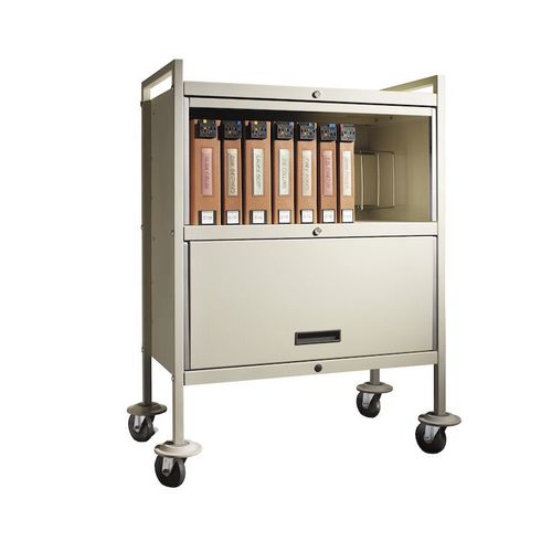 Carrello per cartelle mediche - PrivacyLine™ - Carstens - di trasferimento / di stoccaggio / 2 ripiani
