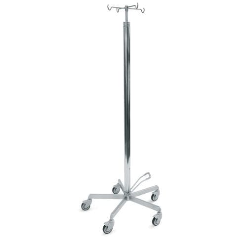 Asta portaflebo con rotelle - ABO52 - Mis Medical - 4 ganci / in acciaio inossidabile / idraulica