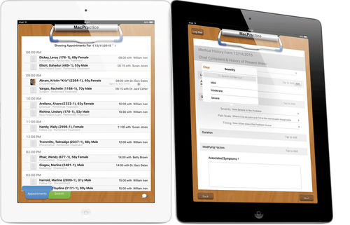 Applicazione iOS medica - Clipboard - MacPractice - di gestione dati dei pazienti / per tablet PC