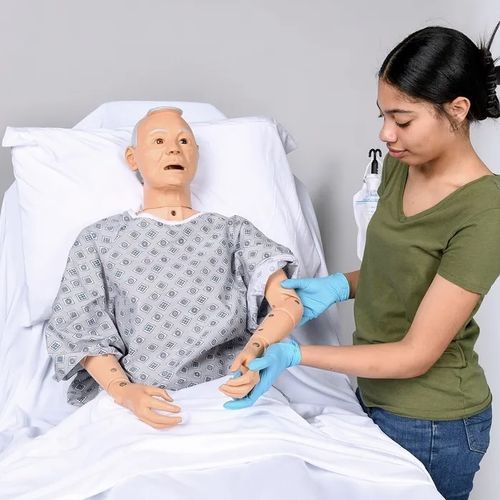 Manichino didattico per assistenza generale - Life/form® GERi™ - Nasco - per tracheotomia / per auscultazione / per iniezioni intramuscolari