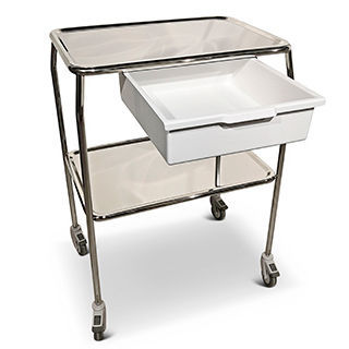 Carrello portastrumenti - 3401 - Lojer - in acciaio inossidabile / 1 cassetto / 2 ripiani