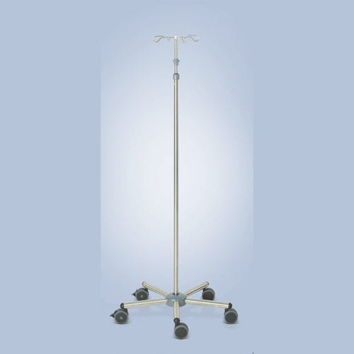 Asta portaflebo con rotelle - AI2120 - Lojer - 4 ganci / in acciaio inossidabile / in alluminio
