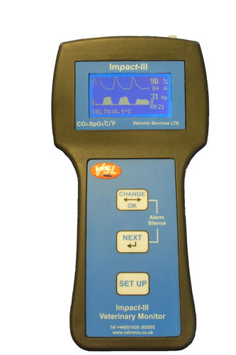 Monitor portatile per paziente - IMPACT III - Vetronic Services - SpO2 / di temperatura / etCO2