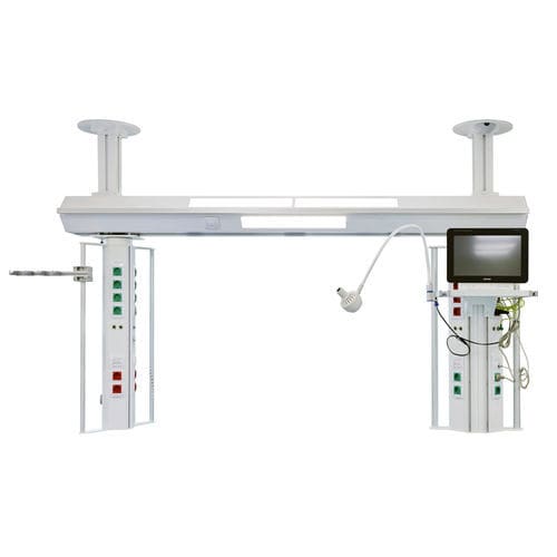 Trave tecnica a soffitto - Athos - Sostel - per terapia intensiva / 2 bracci / con ripiani
