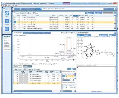 Software di analisi - MetabolitePilot™ - SCIEX - di visualizzazione / di interpretazione / per spettrometria di massa