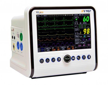 Monitor multiparametrico portatile - V1407 - Vetland Medical - compatto / ECG / RESP